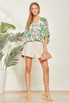 Breezy Blooms Floral Print Blouse