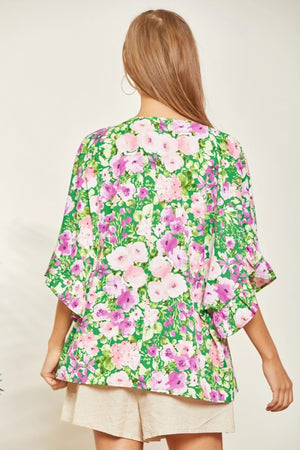 Breezy Blooms Floral Print Blouse