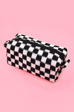 Checkered Makeup Bag