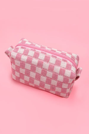 Checkered Makeup Bag