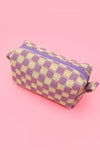 Checkered Makeup Bag