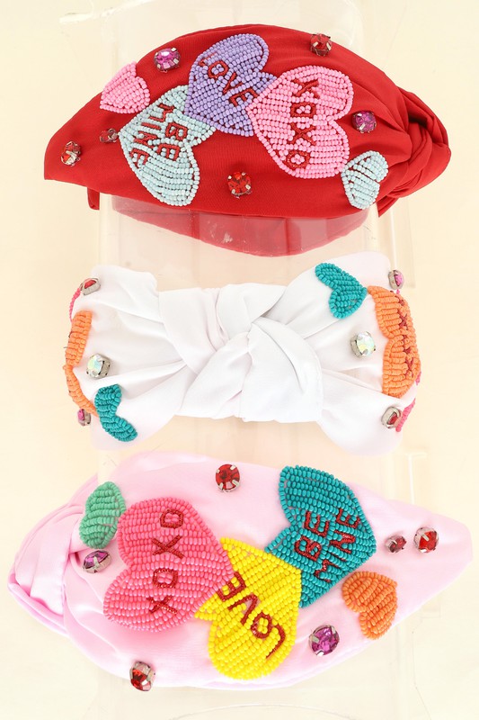 XOXO Conversation Hearts Valentine's Day Knotted Headband