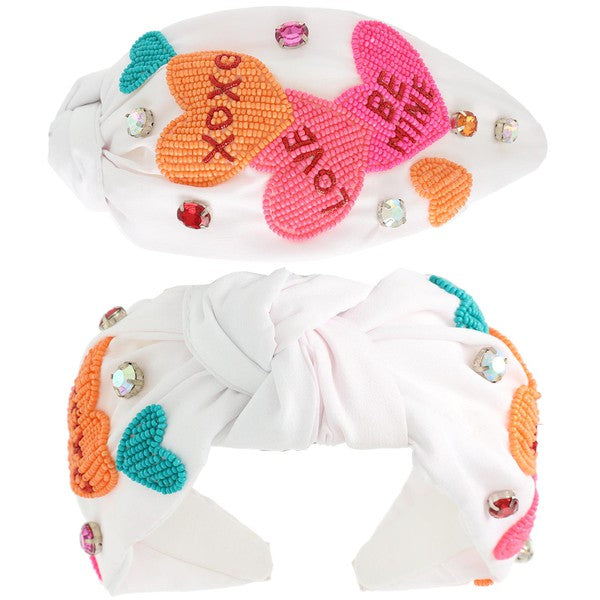 XOXO Conversation Hearts Valentine's Day Knotted Headband