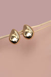 Flat Tear Drop Stud Earrings