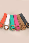 Wooden Buckle Woven Rattan Stretch Belt