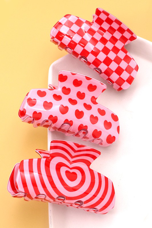 Valentine Heart Hair Claw Clip