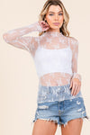 Seeing Clearly White All Over Sheer Lace Top