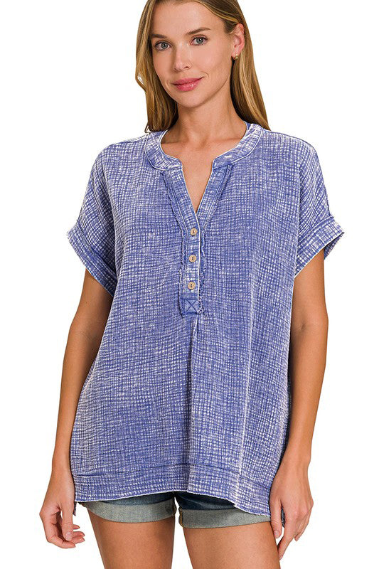 Driftwood Days Marlin Washed Double Gauze Top