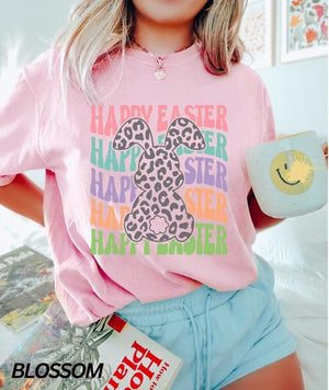 Happy Easter Leopard Bunny Tee