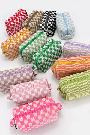 Checkered Makeup Bag