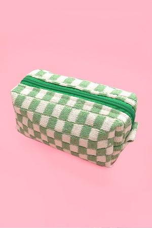 Checkered Makeup Bag