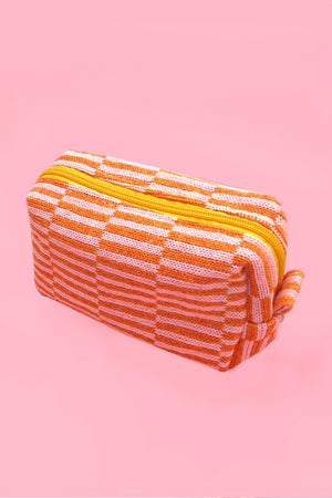 Checkered Makeup Bag