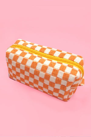 Checkered Makeup Bag