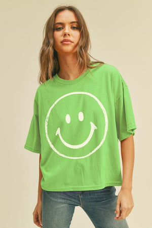 Smile Like You Mean It Green Graphic Tee