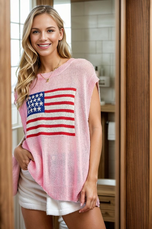 Salute The Flag Sleeveless Sweater