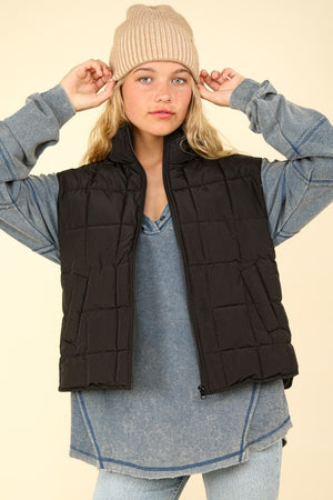 Cozy Days Black Puffer Vest