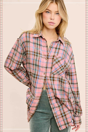 Perfectly Plaid Choco Raspberry Plaid Shirt