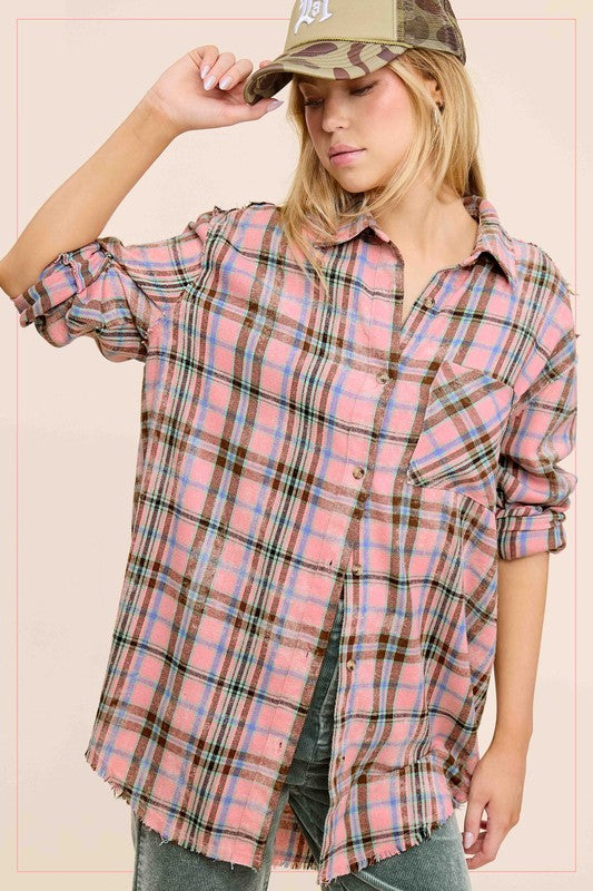 Perfectly Plaid Choco Raspberry Plaid Shirt