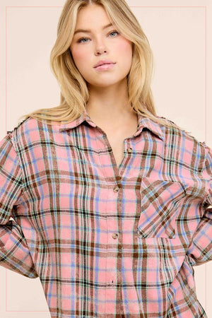 Perfectly Plaid Choco Raspberry Plaid Shirt