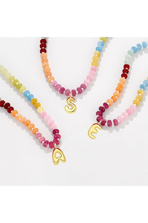 Charmed In Color Beaded Initial Necklace