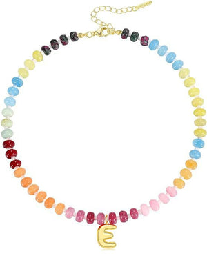 Charmed In Color Beaded Initial Necklace