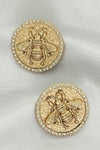 Bumble Bee Golden Jeweled Earrings