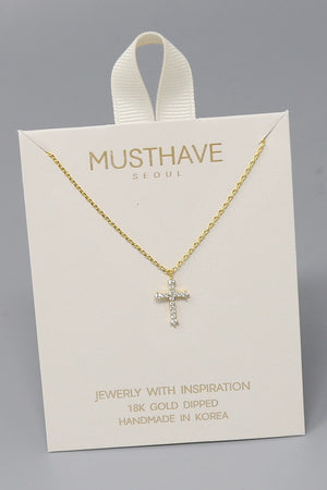 Must Have CZ Pave Cross Necklace