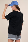 Easy Street Black Mineral Washed V-Neck Tee