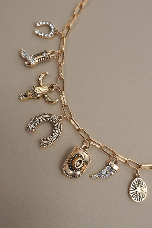 Golden Trails Western Charm Necklace