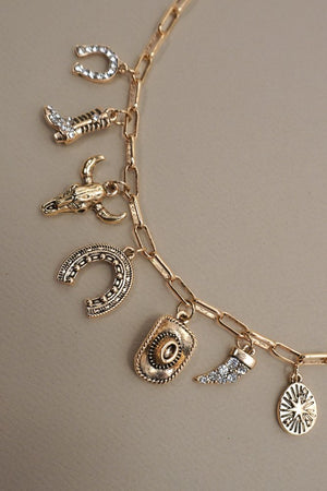 Golden Trails Western Charm Necklace