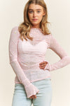 Sheer Love Pink Heart Mesh Top