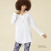 Chiara White Sheer Popover Tunic with Pockets