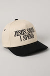 Jesus Saves I Spend Black Embroidered Trucker Hat