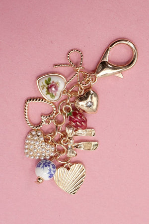 Strawberry Fields Porcelain Heart Bag Charm
