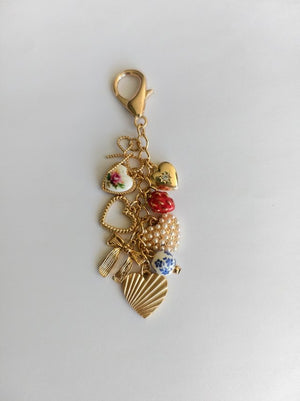 Strawberry Fields Porcelain Heart Bag Charm