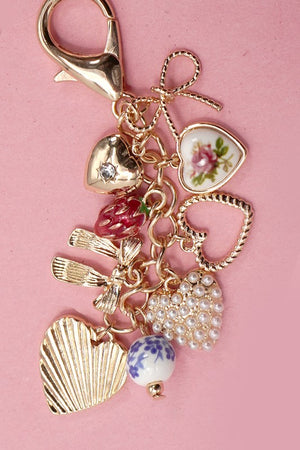 Strawberry Fields Porcelain Heart Bag Charm