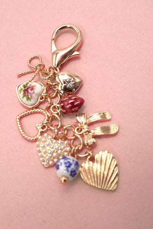 Strawberry Fields Porcelain Heart Bag Charm