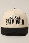 Be Kind Stay Wild Black Embroidered Trucker Hat