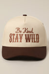 Be Kind Stay Wild Brown Embroidered Trucker Hat