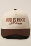 God Is Good Brown Embroidered Trucker Hat