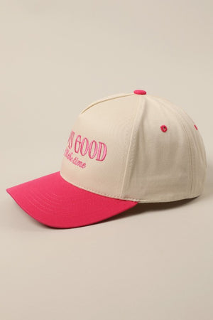 God Is Good Hot Pink Embroidered Trucker Hat