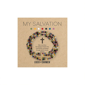 My Salvation Multi-Strand Gold Cross Bracelet