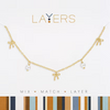 Multi Petite Pearls & Bows Layers Necklace in Gold