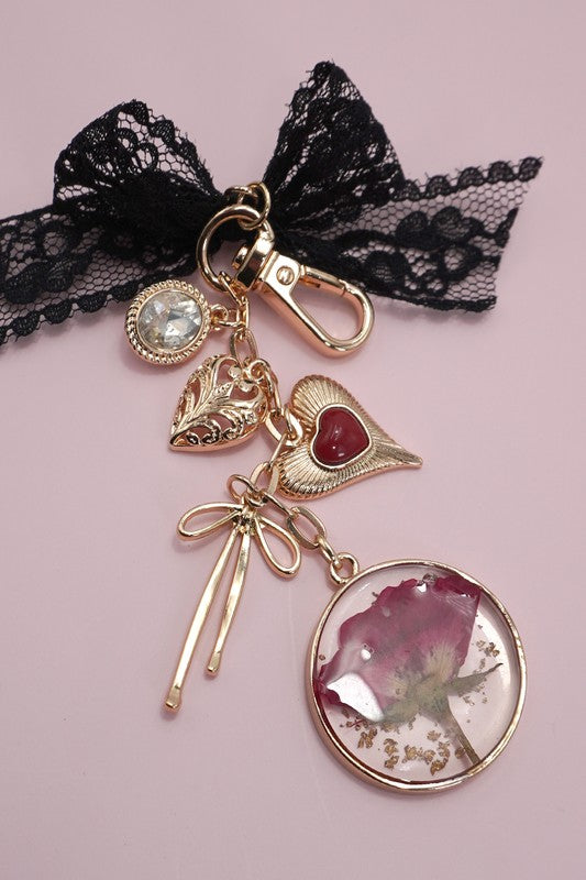 Rose Reverie Dried Flower Bag Charm