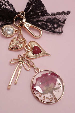 Rose Reverie Dried Flower Bag Charm