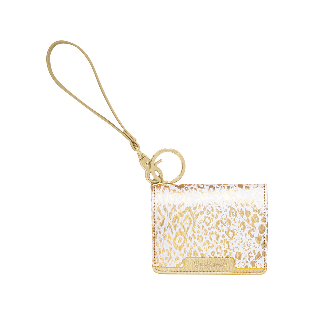 Lilly Pulitzer Gold Pattern Play Snap Card Case
