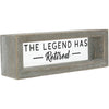 The Legend Has Retired Wood Framed Glass Plaque
