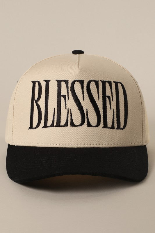 Blessed Black Embroidered Trucker Hat