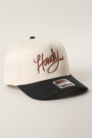 Howdy Black & Natural Embroidered Trucker Hat