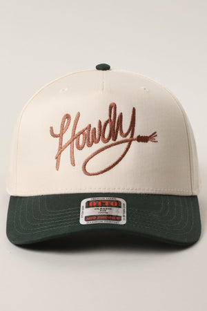Howdy Black & Natural Embroidered Trucker Hat